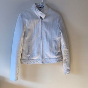 White Italian leather jacket